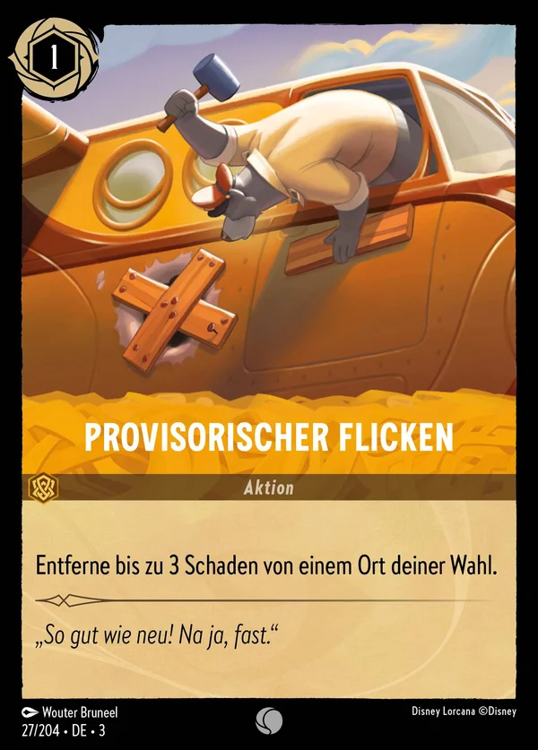 Provisorischer Flicken — Disney Lorcana Aktion card from Into the Inklands
