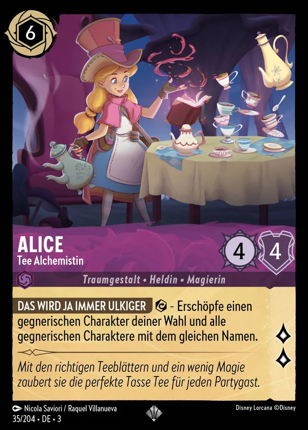 Alice - Tee Alchemistin — Disney Lorcana Charakter card from Into the Inklands