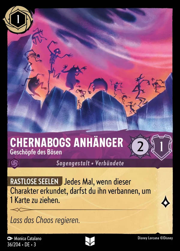 Chernabogs Anhänger - Geschöpfe des Bösen — Disney Lorcana Charakter card from Into the Inklands