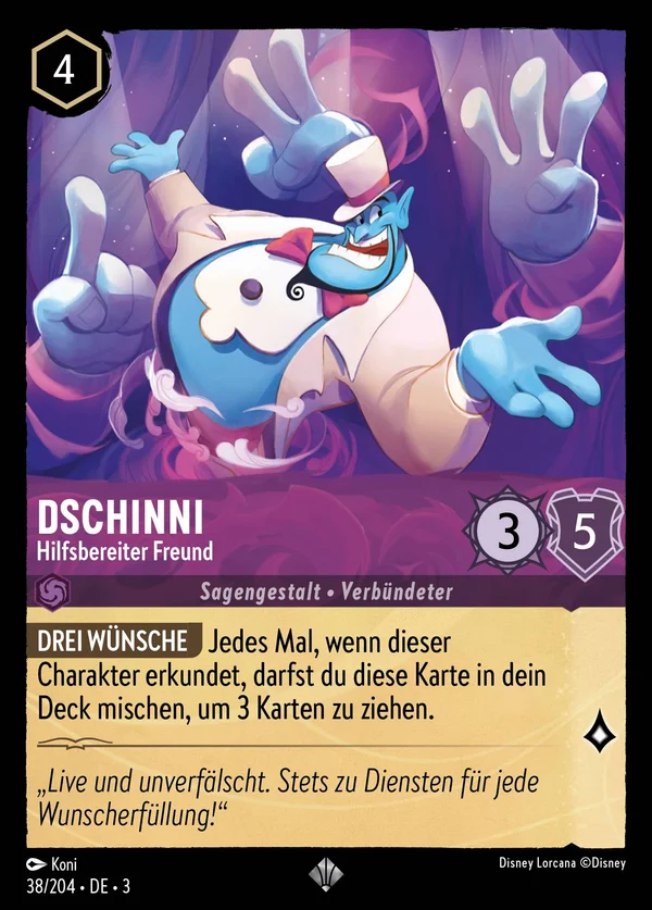 Dschinni - Hilfsbereiter Freund — Disney Lorcana Charakter card from Into the Inklands