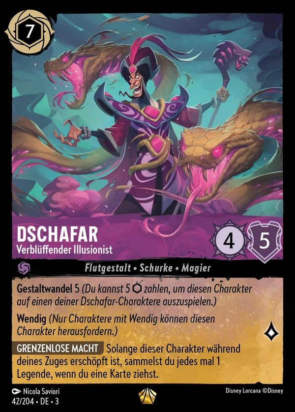 Dschafar - Verblüffender Illusionist — Disney Lorcana Charakter card from Into the Inklands