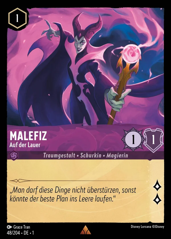 Malefiz - Auf der Lauer — Disney Lorcana Charakter card from The First Chapter