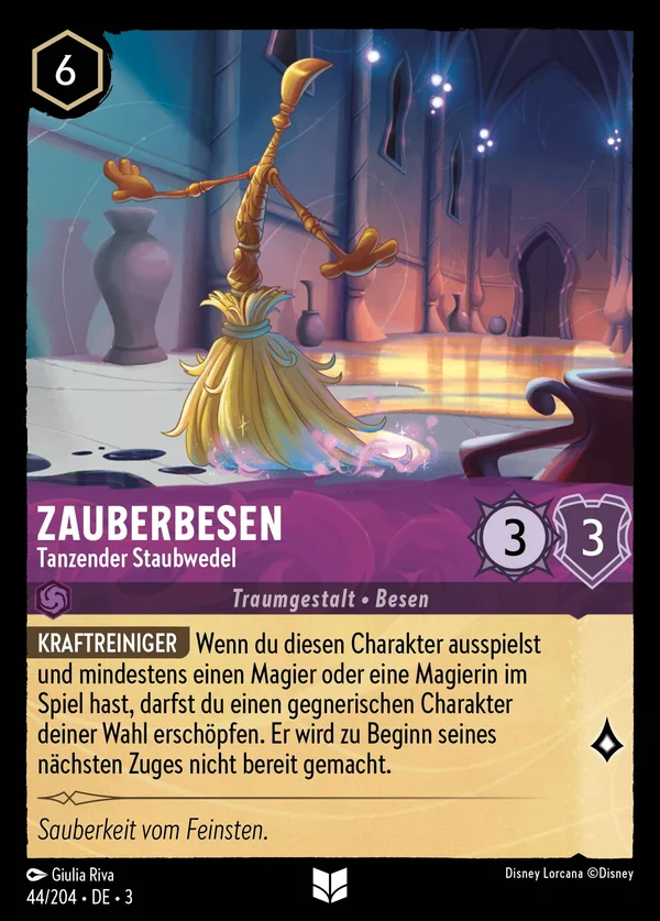 Zauberbesen - Tanzender Staubwedel — Disney Lorcana Charakter card from Into the Inklands