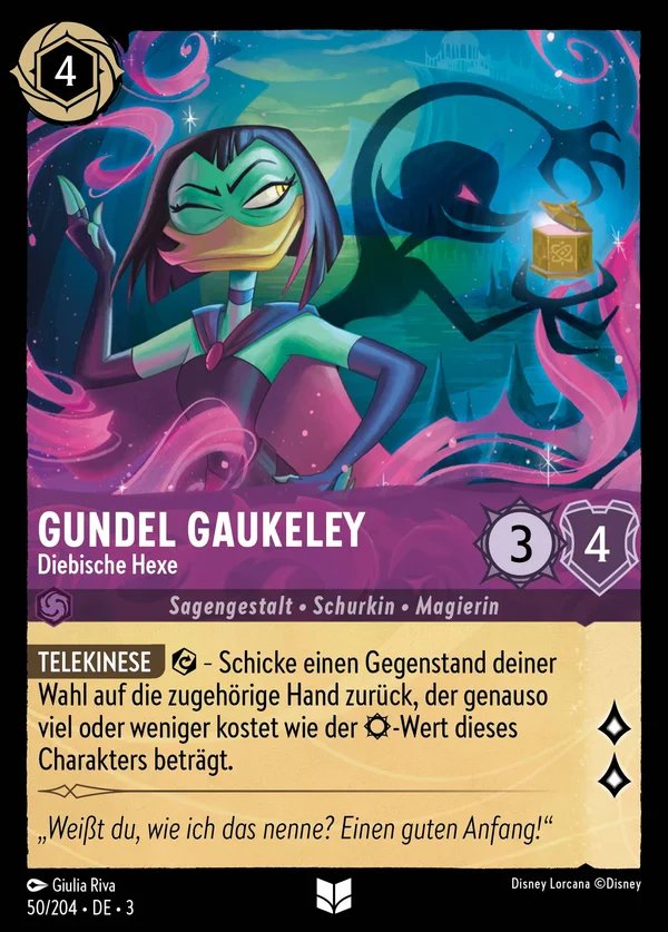 Gundel Gaukeley - Diebische Hexe — Disney Lorcana Charakter card from Into the Inklands