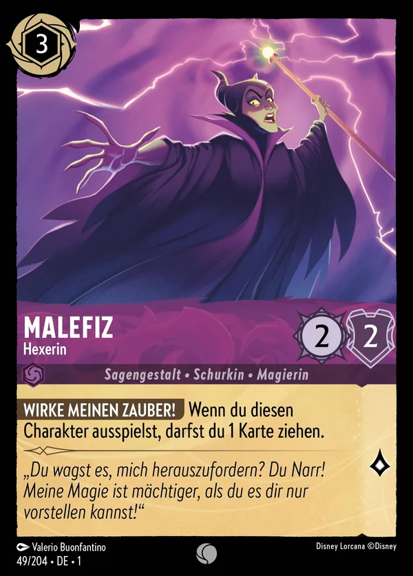 Malefiz - Hexerin — Disney Lorcana Charakter card from The First Chapter