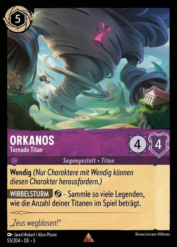Orkanos - Tornado Titan — Disney Lorcana Charakter card from Into the Inklands