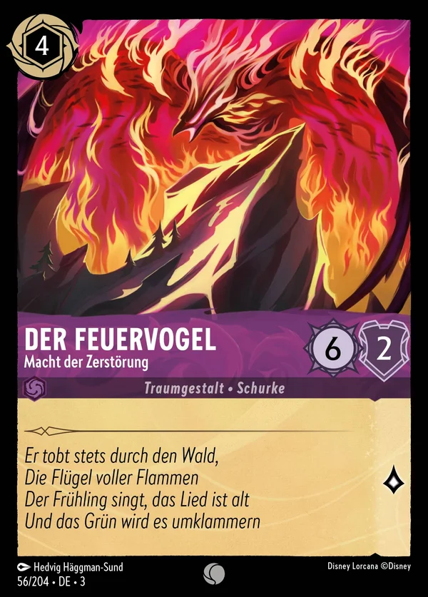 Der Feuervogel - Macht der Zerstörung — Disney Lorcana Charakter card from Into the Inklands
