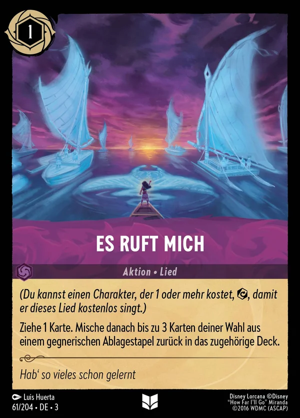 Es ruft mich — Disney Lorcana Aktion card from Into the Inklands