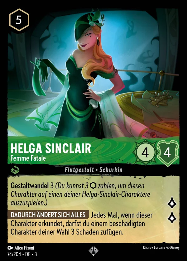 Helga Sinclair - Femme Fatale — Disney Lorcana Charakter card from Into the Inklands