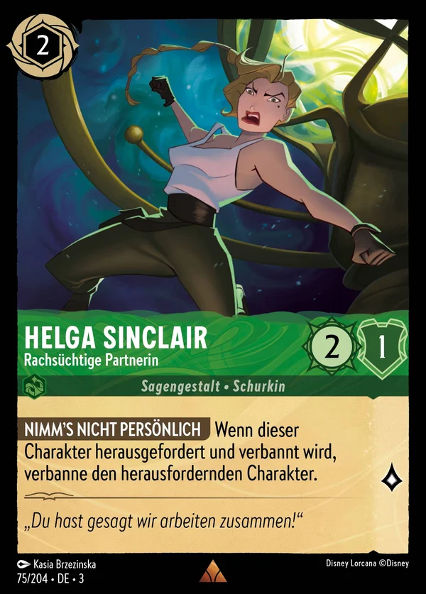 Helga Sinclair - Rachsüchtige Partnerin — Disney Lorcana Charakter card from Into the Inklands