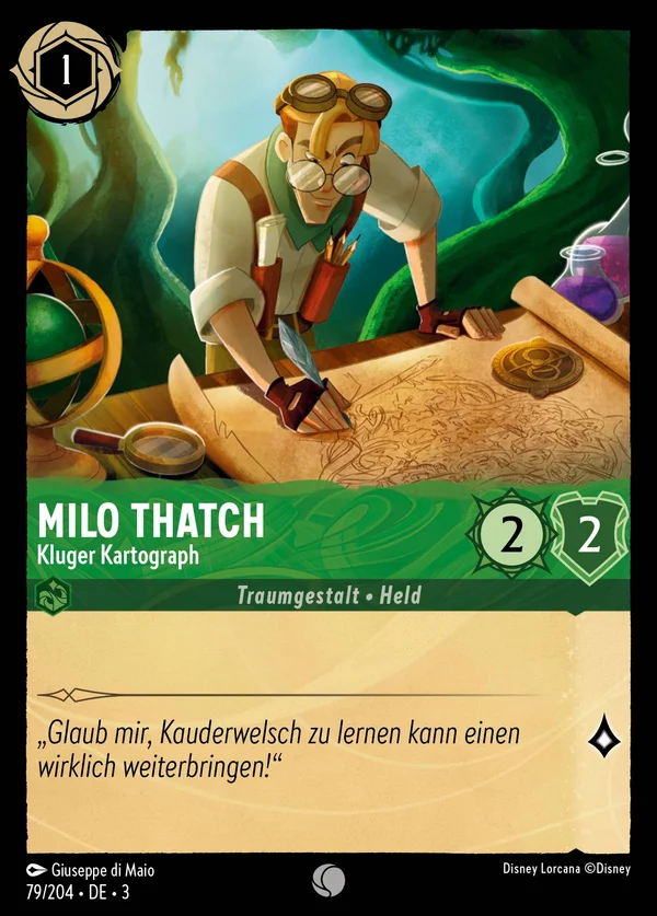 Milo Thatch - Kluger Kartograph — Disney Lorcana Charakter card from Into the Inklands