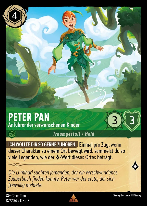 Peter Pan - Anführer der verwunschenen Kinder — Disney Lorcana Charakter card from Into the Inklands