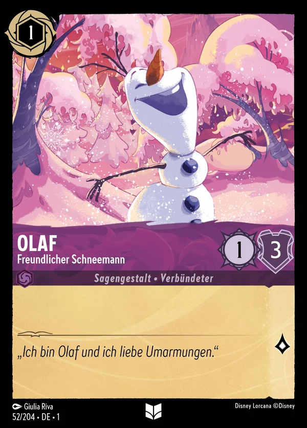 Olaf - Freundlicher Schneemann — Disney Lorcana Charakter card from The First Chapter