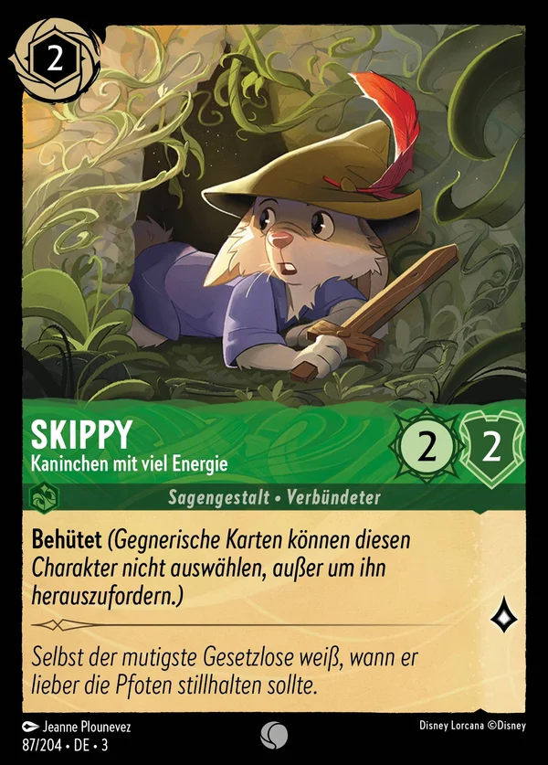 Skippy - Kaninchen mit viel Energie — Disney Lorcana Charakter card from Into the Inklands