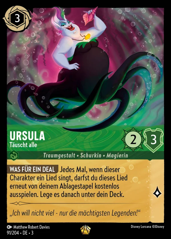 Ursula - Täuscht alle — Disney Lorcana Charakter card from Into the Inklands