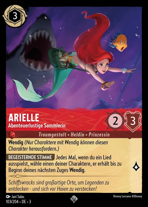 Arielle - Abenteuerlustige Sammlerin — Disney Lorcana Charakter card from Into the Inklands