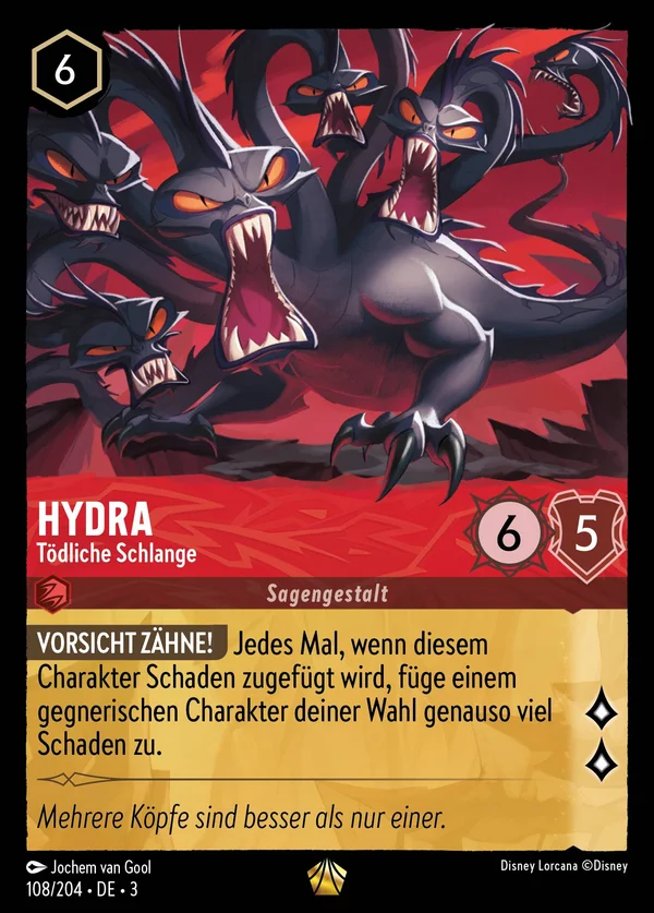 Hydra - Tödliche Schlange — Disney Lorcana Charakter card from Into the Inklands