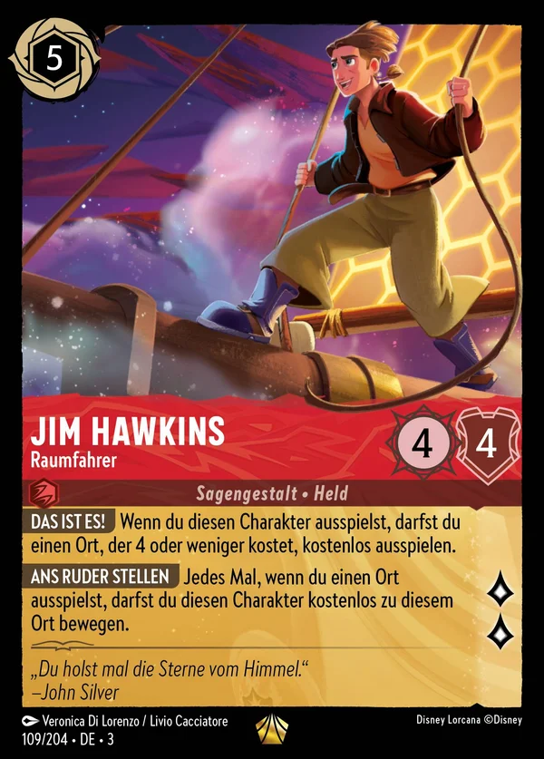 Jim Hawkins - Raumfahrer — Disney Lorcana Charakter card from Into the Inklands