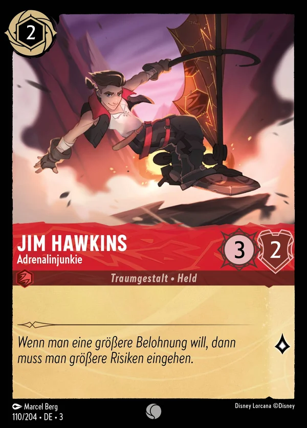 Jim Hawkins - Adrenalinjunkie — Disney Lorcana Charakter card from Into the Inklands