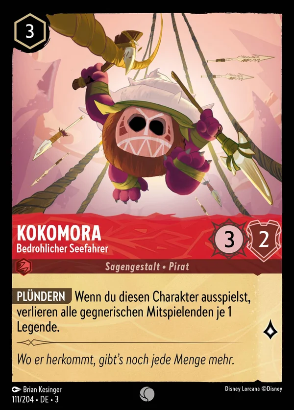 Kokomora - Bedrohlicher Seefahrer — Disney Lorcana Charakter card from Into the Inklands