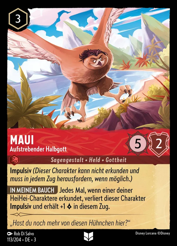 Maui - Aufstrebender Halbgott — Disney Lorcana Charakter card from Into the Inklands