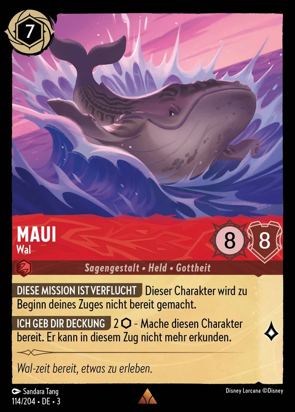 Maui - Wal — Disney Lorcana Charakter card from Into the Inklands