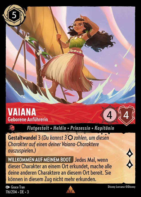 Vaiana - Geborene Anführerin — Disney Lorcana Charakter card from Into the Inklands