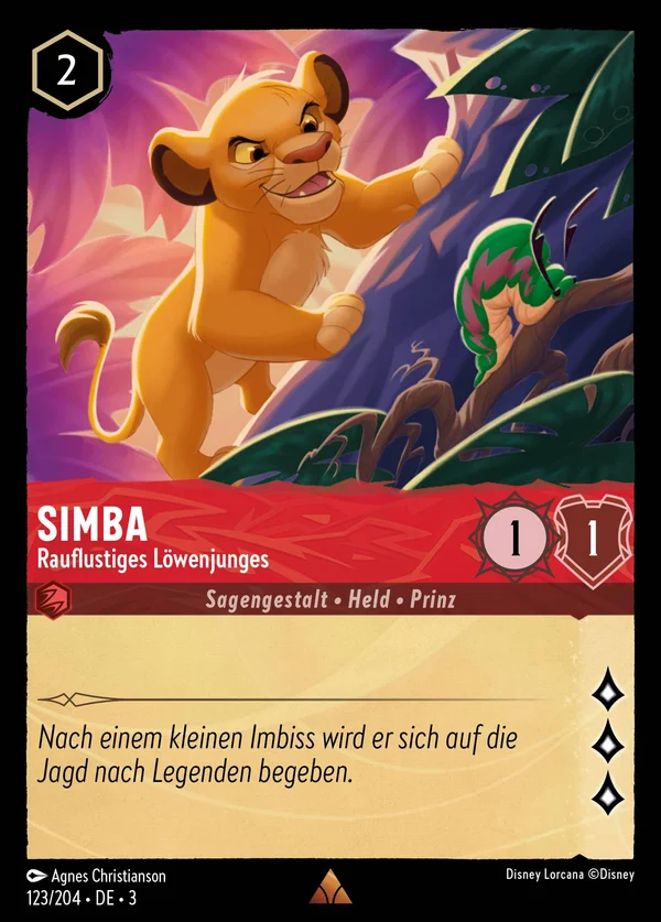 Simba - Rauflustiges Löwenjunges — Disney Lorcana Charakter card from Into the Inklands