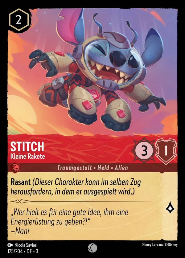 Stitch - Kleine Rakete — Disney Lorcana Charakter card from Into the Inklands