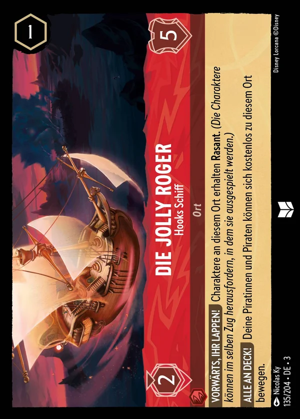 Die Jolly Roger - Hooks Schiff — Disney Lorcana Ort card from Into the Inklands