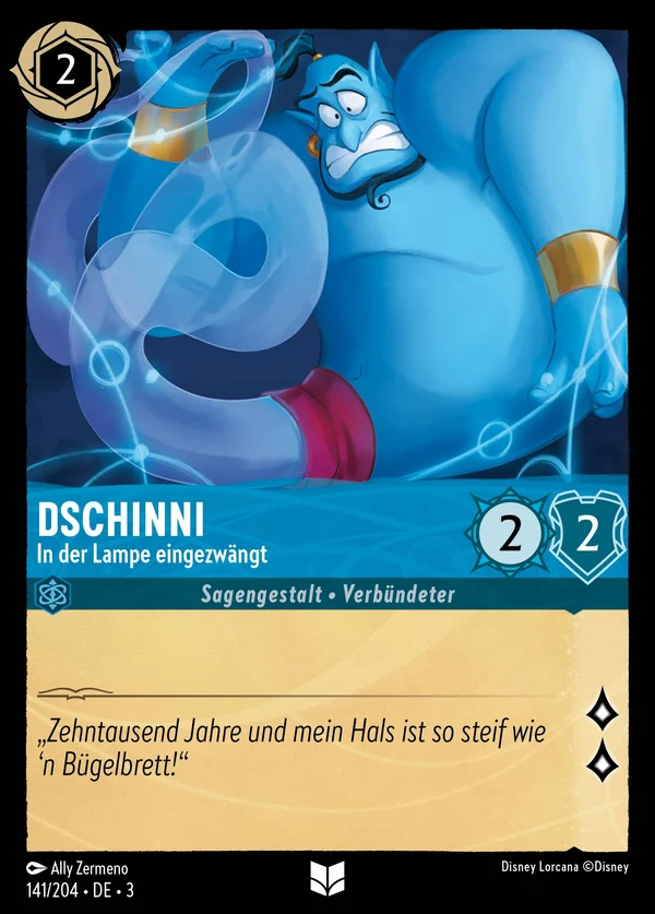 Dschinni - In der Lampe eingezwängt — Disney Lorcana Charakter card from Into the Inklands