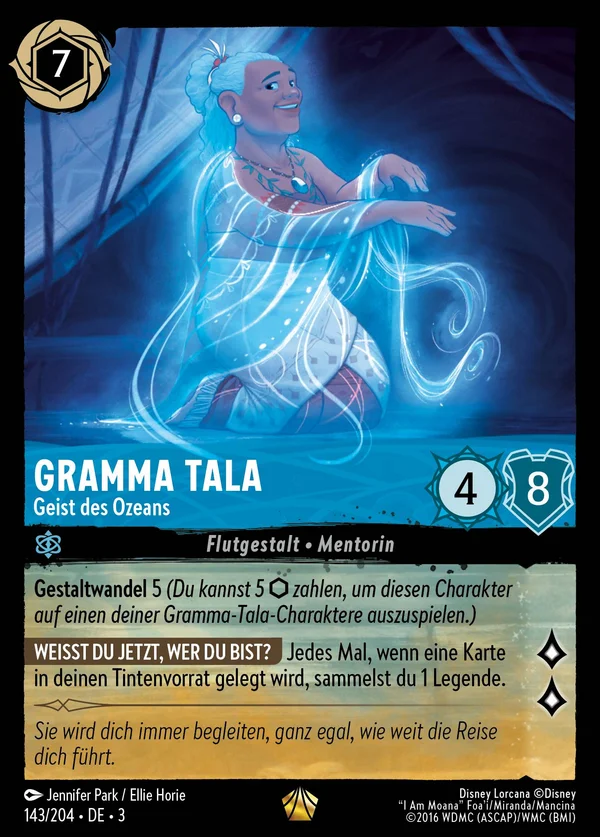 Gramma Tala - Geist des Ozeans — Disney Lorcana Charakter card from Into the Inklands