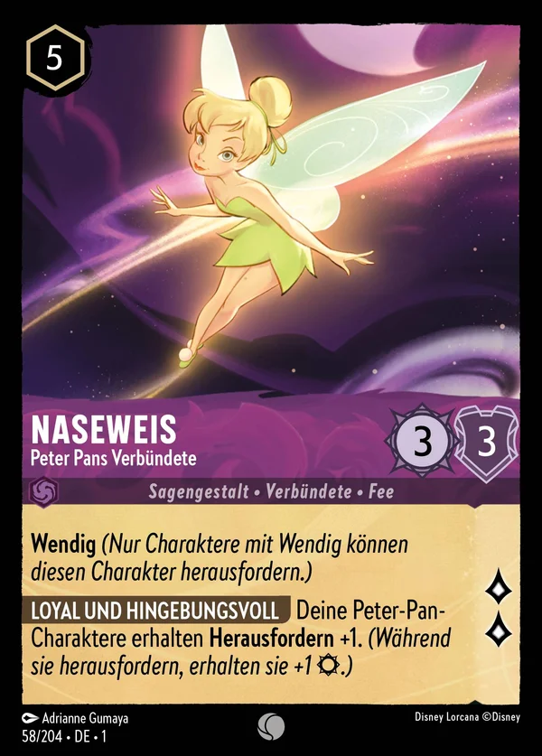 Naseweis - Peter Pans Verbündete — Disney Lorcana Charakter card from The First Chapter