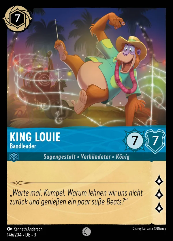 King Louie - Bandleader — Disney Lorcana Charakter card from Into the Inklands