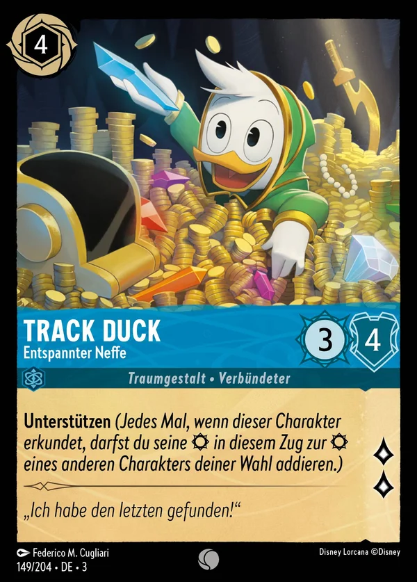 Track Duck - Entspannter Neffe — Disney Lorcana Charakter card from Into the Inklands