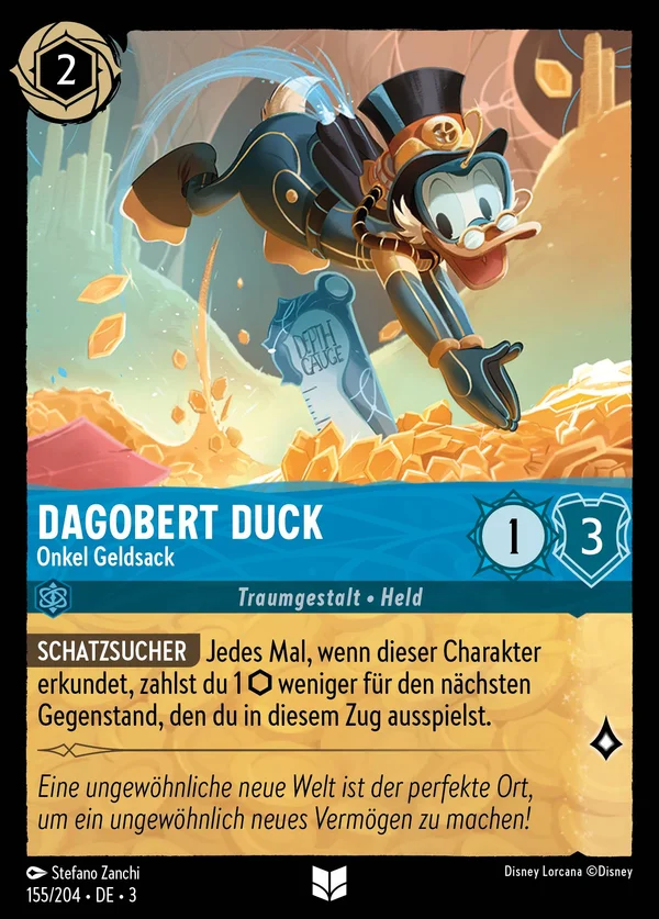 Dagobert Duck - Onkel Geldsack — Disney Lorcana Charakter card from Into the Inklands