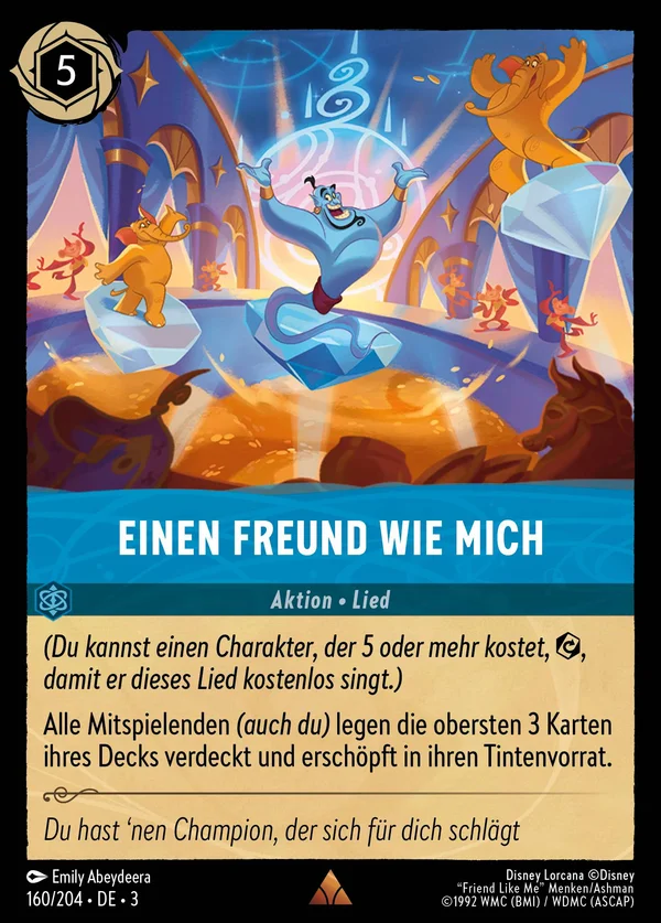 Einen Freund wie mich — Disney Lorcana Aktion card from Into the Inklands