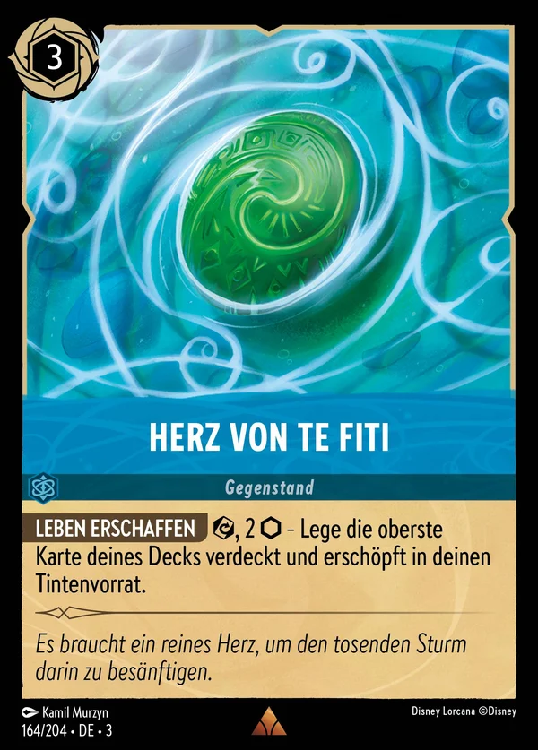 Herz von Te Fiti — Disney Lorcana Gegenstand card from Into the Inklands