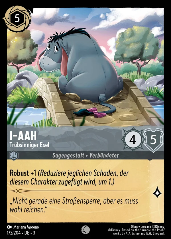 I-Aah - Trübsinniger Esel — Disney Lorcana Charakter card from Into the Inklands