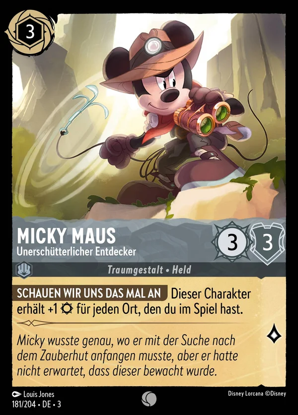 Micky Maus - Unerschütterlicher Entdecker — Disney Lorcana Charakter card from Into the Inklands