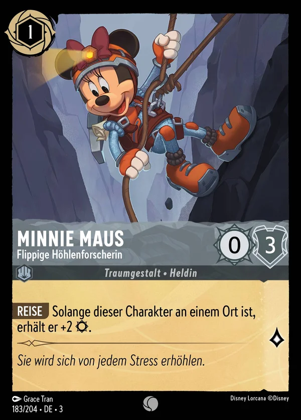 Minnie Maus - Flippige Höhlenforscherin — Disney Lorcana Charakter card from Into the Inklands