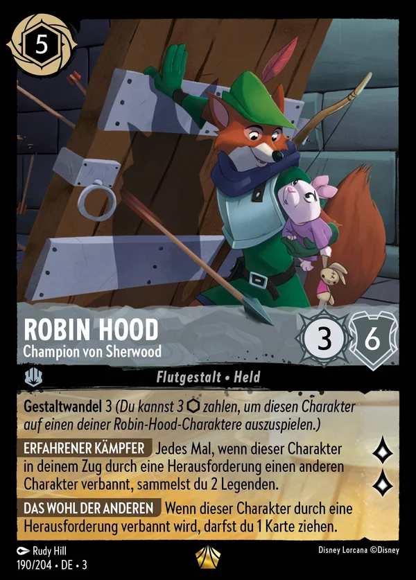 Robin Hood - Champion von Sherwood — Disney Lorcana Charakter card from Into the Inklands