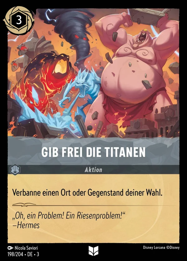 Gib frei die Titanen — Disney Lorcana Aktion card from Into the Inklands