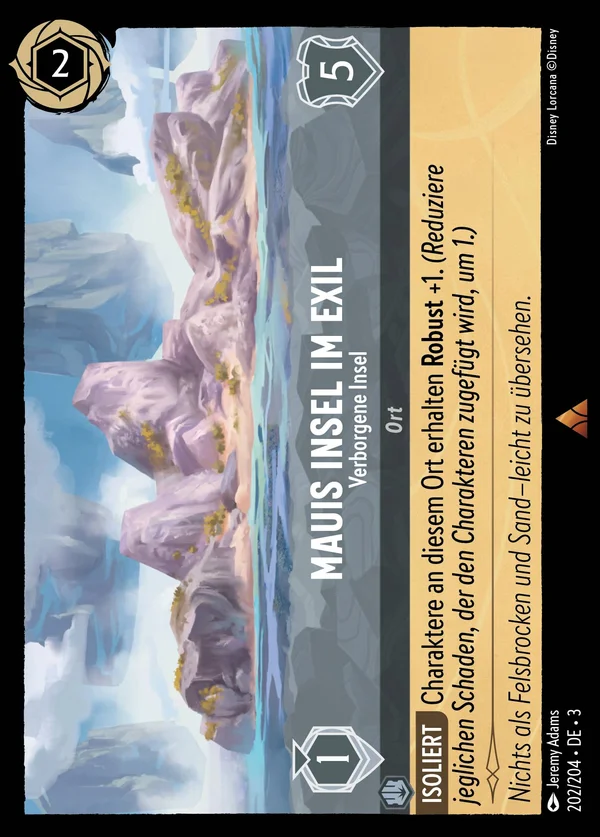 Mauis Insel im Exil - Verborgene Insel — Disney Lorcana Ort card from Into the Inklands