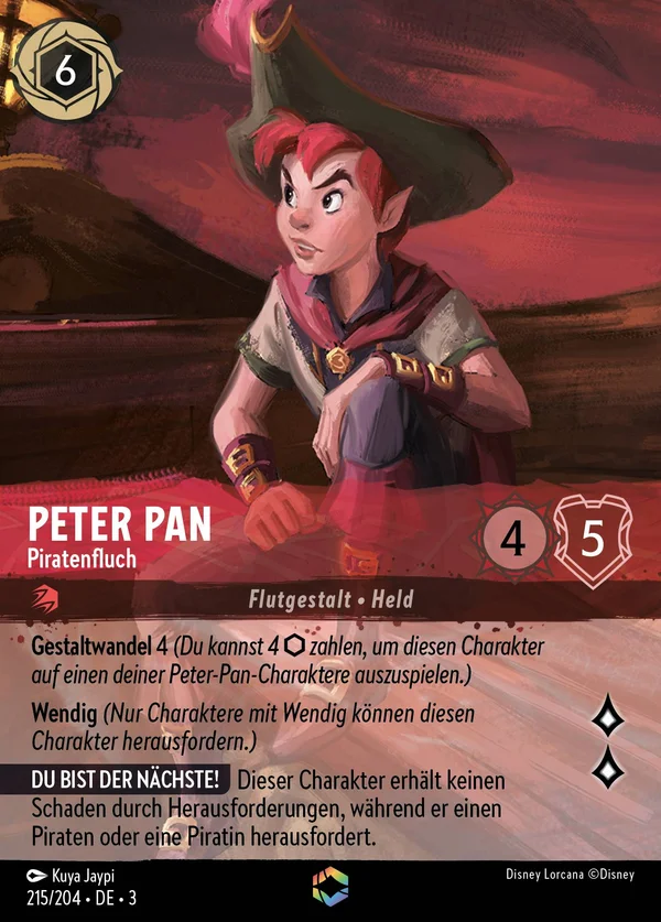 Peter Pan - Piratenfluch — Disney Lorcana Charakter card from Into the Inklands