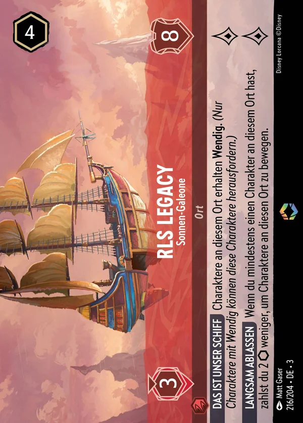 RLS Legacy - Sonnen-Galeone — Disney Lorcana Ort card from Into the Inklands