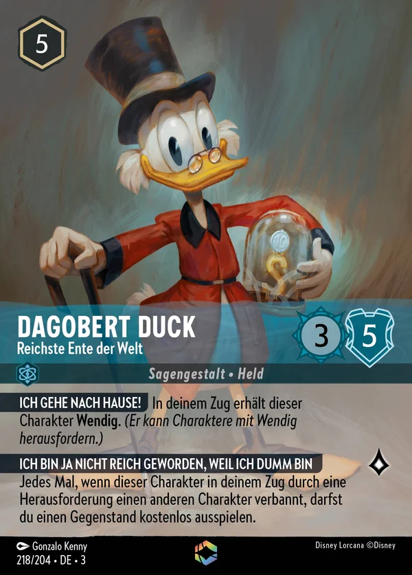 Dagobert Duck - Reichste Ente der Welt — Disney Lorcana Charakter card from Into the Inklands