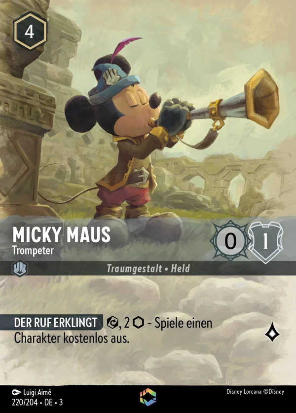 Micky Maus - Trompeter — Disney Lorcana Charakter card from Into the Inklands