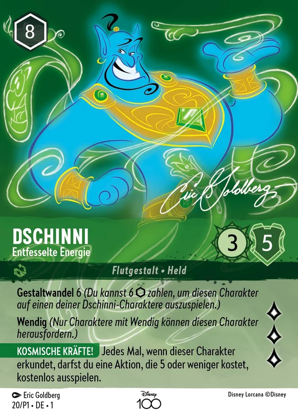 Dschinni - Entfesselte Energie — Disney Lorcana Charakter card from The First Chapter