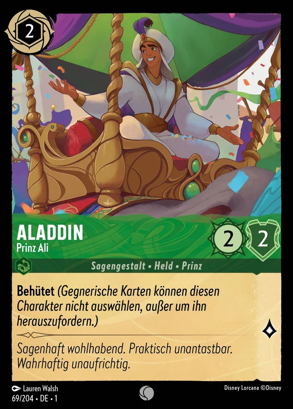 Aladdin - Prinz Ali — Disney Lorcana Charakter card from The First Chapter